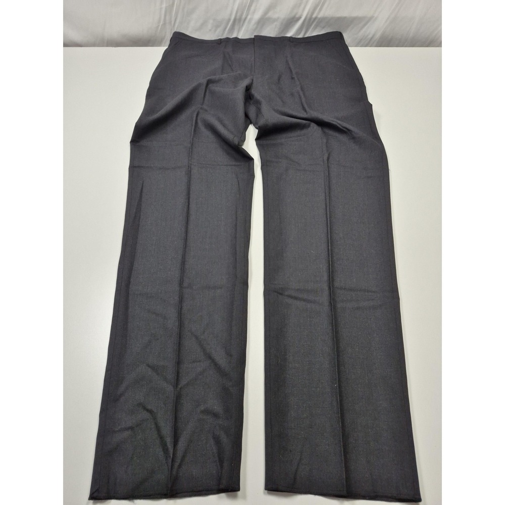 Majer Dress Pants Mens 46x37 Gray Merino Wool Flat Front Straight Classic NWT